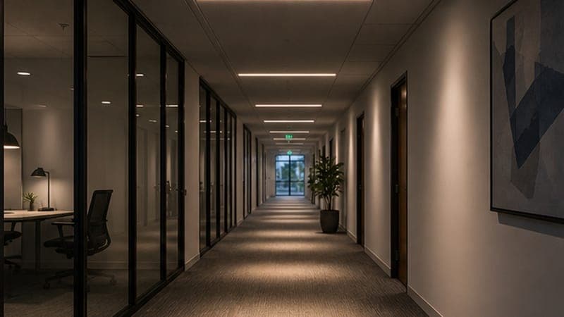EV-ZB9030A-MW application - Office corridor occupancy light