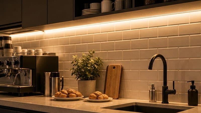 EV-SNPV-60-12 application - Kitchen cabinet LED strips