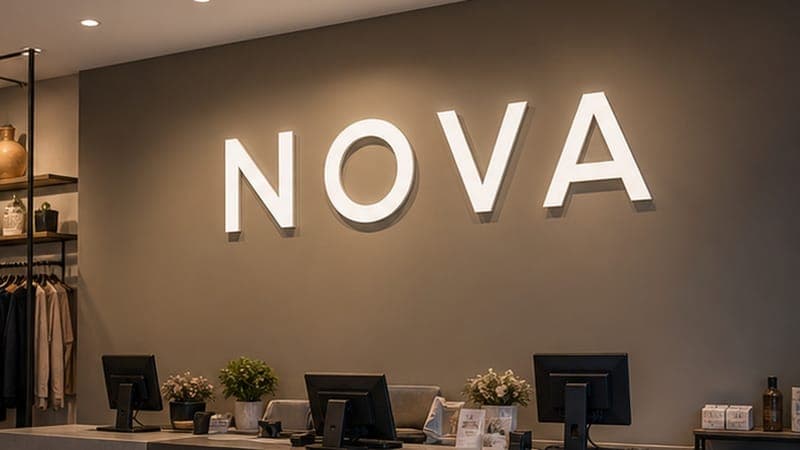 EV-BLEG01LBY-NW application - Interior retail wall sign