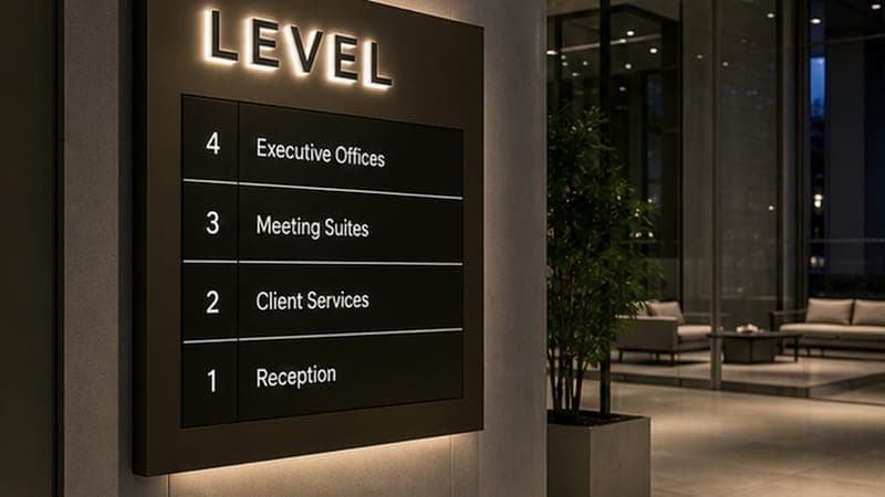 EV-BLPG01LBY-NW application - Interior wayfinding sign