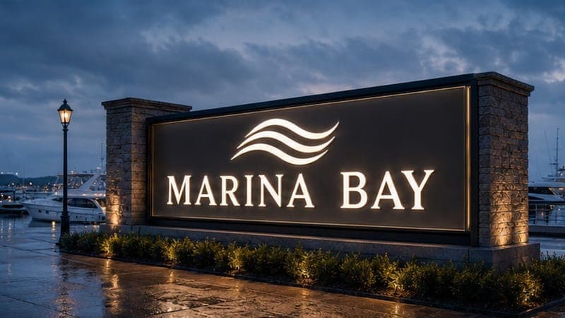EV-BLUF03LBY-NW application - Coastal restaurant sign