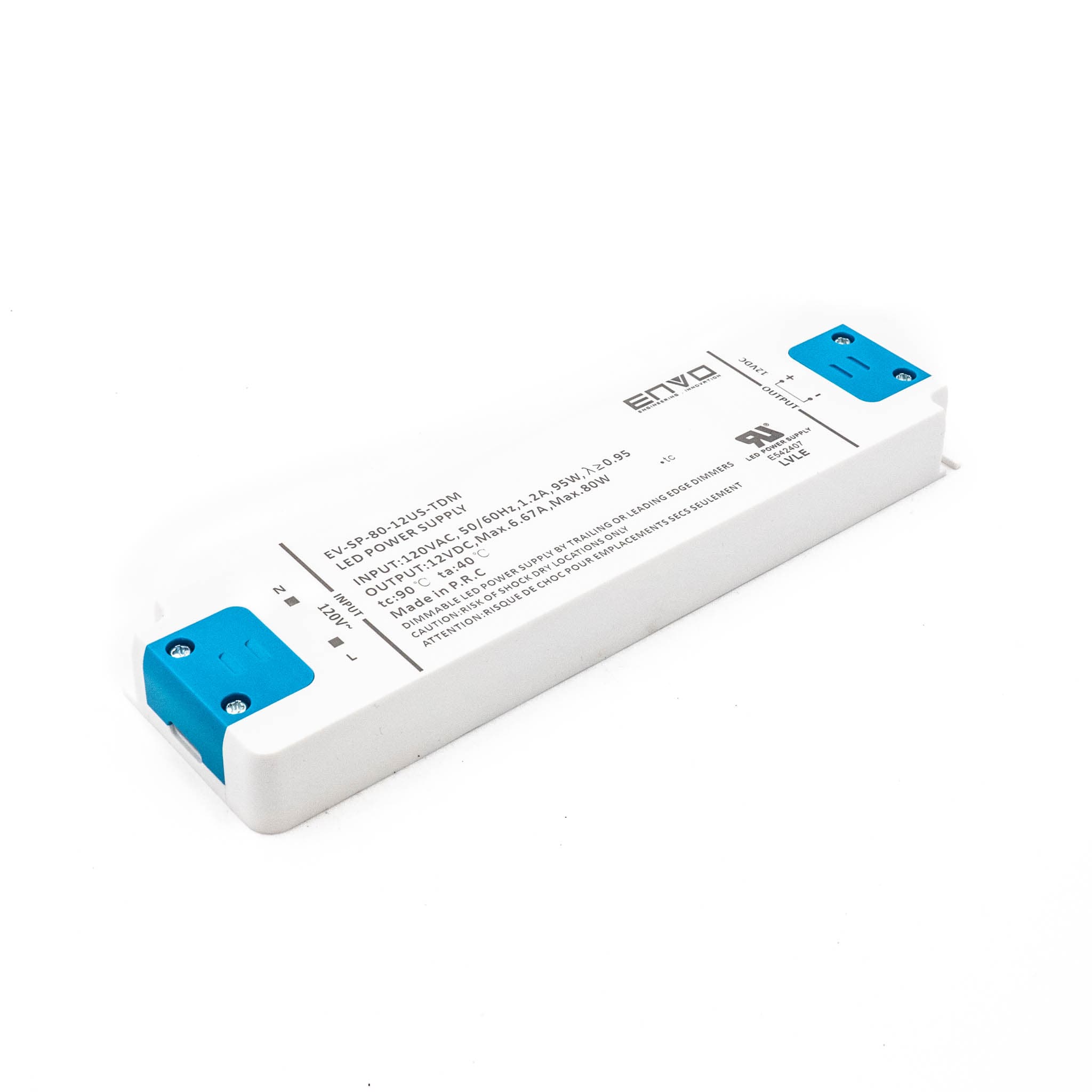 ENVO EV-SP-80-12US-TDM Triac Dimmable LED Driver 80W 12V 6.67A